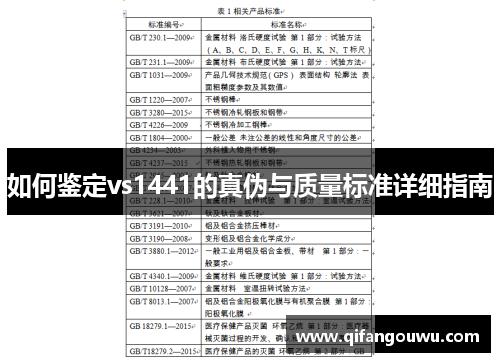 如何鉴定vs1441的真伪与质量标准详细指南